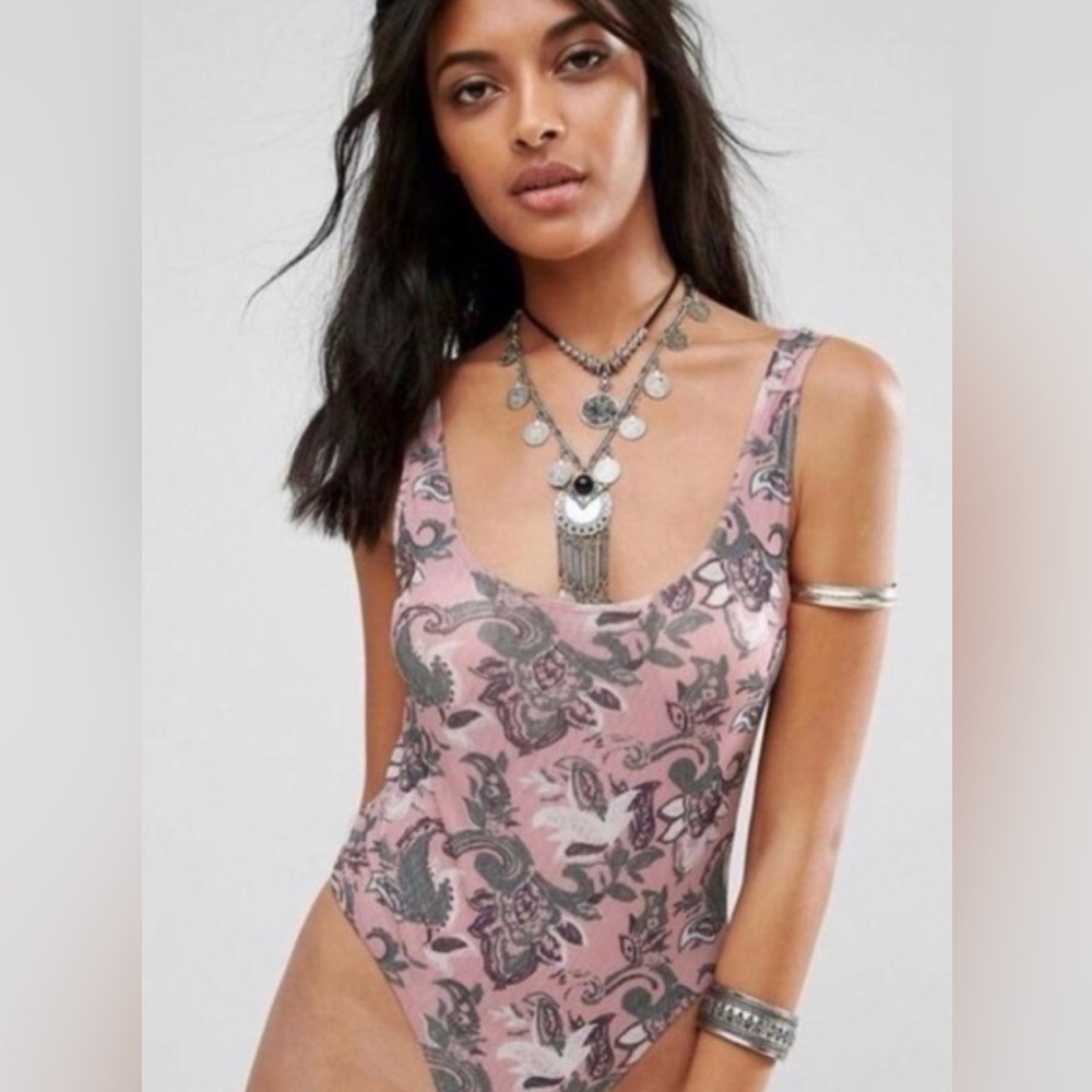 Intimately Free People Freesia Pink Bodysuit Medium